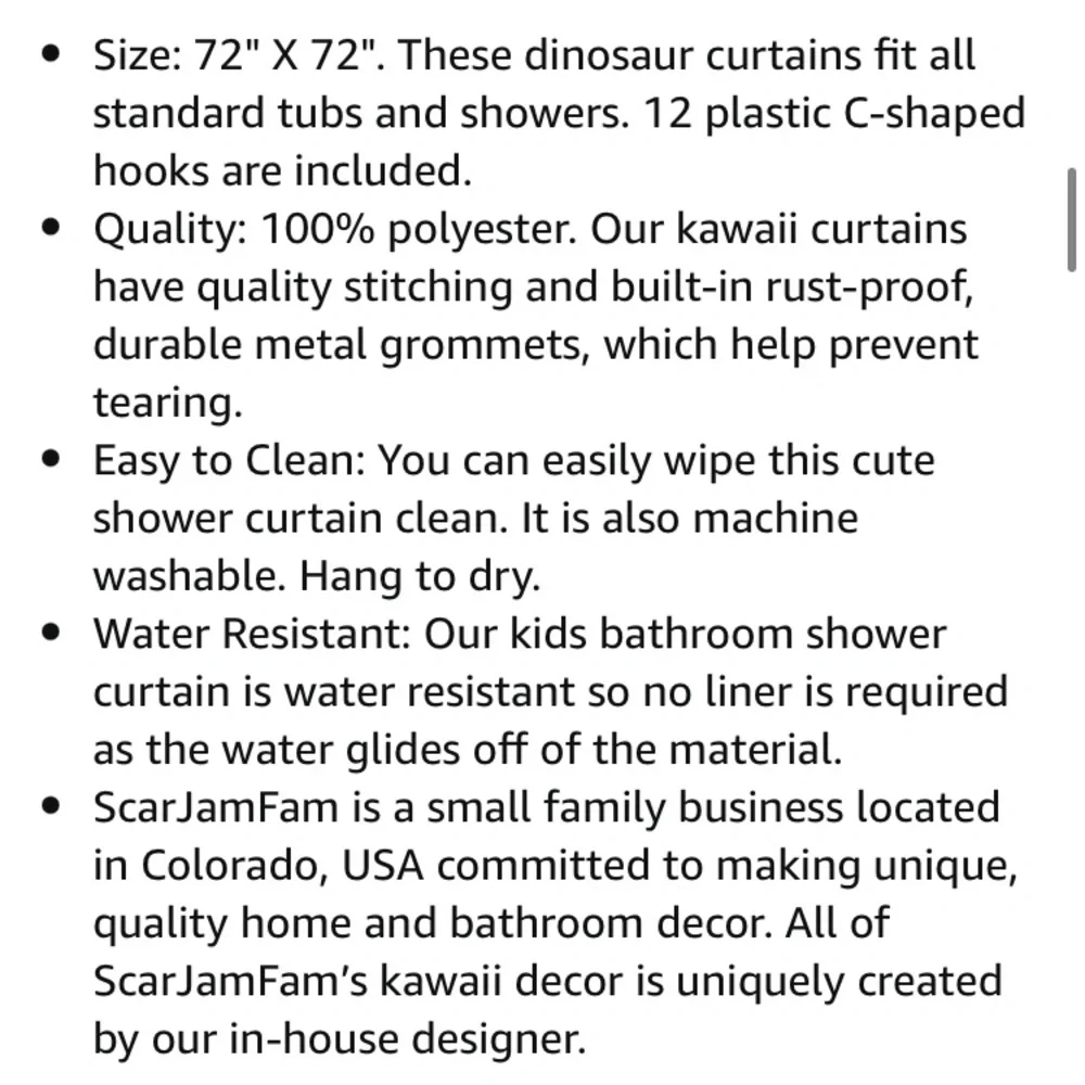NWOT kids dinosaur 72x72 shower curtain.